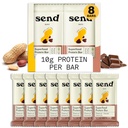 Senden Bars Pflanzenbasierte Vegan gesunde Protein Bars, mit Grüns (Peanut Cacao Crunch, 8 Bars) – Nur echte Zutaten, Zero Added Sugar, Glutenfrei, Dairy-Free