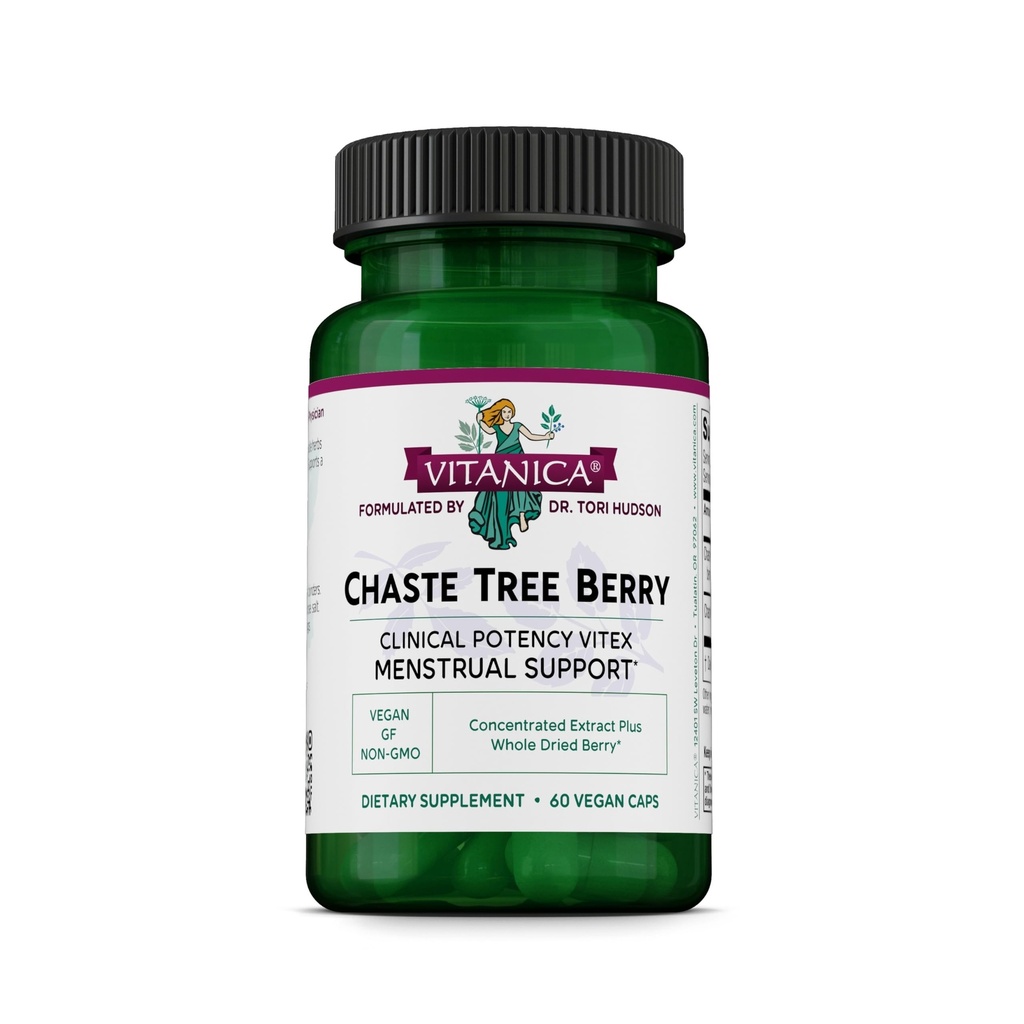 Vitanica Chaste Tree Berry Extract, Vitex Chasteberry Ergänzung für Frauen, Hormon Balance und Menstrual Cycle Unterstützung, Non-GMO, Vegan, 2 Monate Versorgung, 60 Kapseln