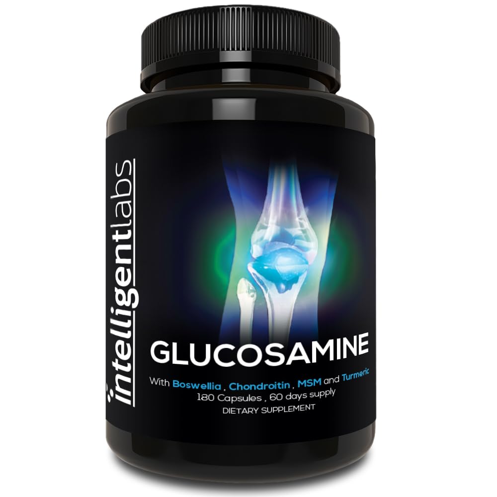 Intelligent Labs Glucosamin und Chondroitin High Strength Complex mit MSM | 180 Kapseln | Immunsystem Unterstützung | mit Turmeric, Boswellia und Quercetin Joint Care Supplements