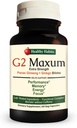 Gesunde Habits G2 Maxum Extra Strength Panax Ginseng Plus Ginkgo Biloba Blended to support Energy and Cognitive Function 60 Veg Capsules per Bottle