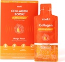 Zooki Super Strength Marine Collagen Liquid Sachets 11.000mg – Great Taste, Sugar Free – Höchste Stärke Marine Collagen Ergänzungen für Frauen & Männer – Haut, Gelenke & Haare (Mango Peach, 14 Servietten)