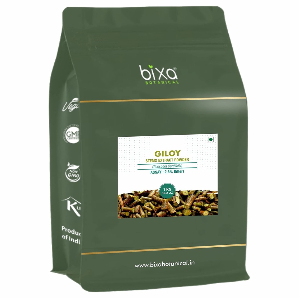 Bixa GILOY BOTANIQUE (GUDUCHI/TINOSPORA CORDIFOLIA) Extrait sec - 2,5 % Amertume par GRAVIMETRY (1KG (paquet de 1))