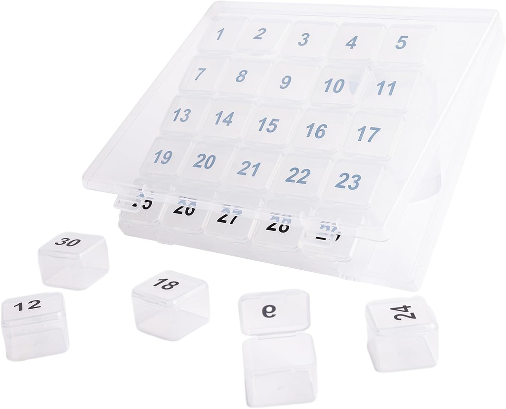 30 Tage Pille Organizer, Portable Pill Squeeze zu öffnen, Groß Einmal täglich für Reisen, Monat für Vitamine, Medizin, Nahrungsergänzungsmittel (Clear)
