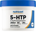 Nutricost 5-HTP Pulver 25 Gramm (300mg pro Servieren) - Glutenfrei & Non-GMO, Pure 5-htp