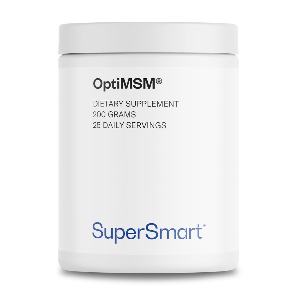 Supersmart OptiMSM (formule brevetée et haute pureté) - MSM méthylsulfonyle-éthane Supplément en poudre : sans végane et sans gluten - 200 g