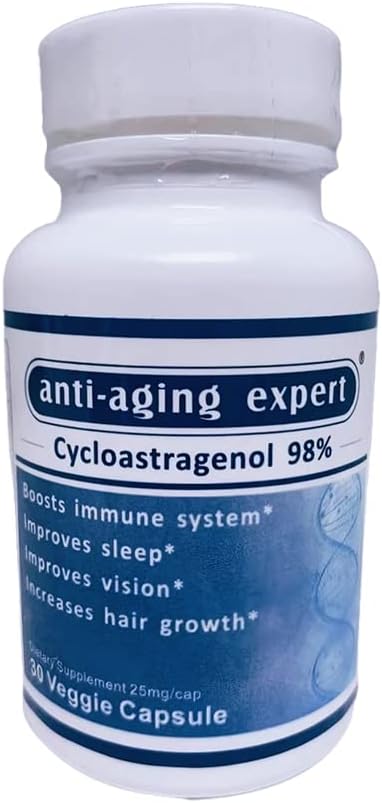 Cycloastragenol 98% Micronized 25mg, 30 Vegetarische Kapseln, 1 Flasche