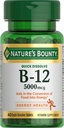 Nature's Bounty Vitamine B12, soutient le métabolisme de l'énergie et la santé du système nerveux, 5000mcg, 40 comprimés rapidement dissous