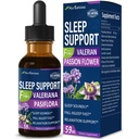 Valerian Sleep Support Drops, Gotas de Pasiflora y Valeriana y Lavanda para Dormir Profundamente rapido. Leidenschaft Blume & Lavender Extrakt Flüssige Tinktur für Fast und Sound Schlaf. 2oz