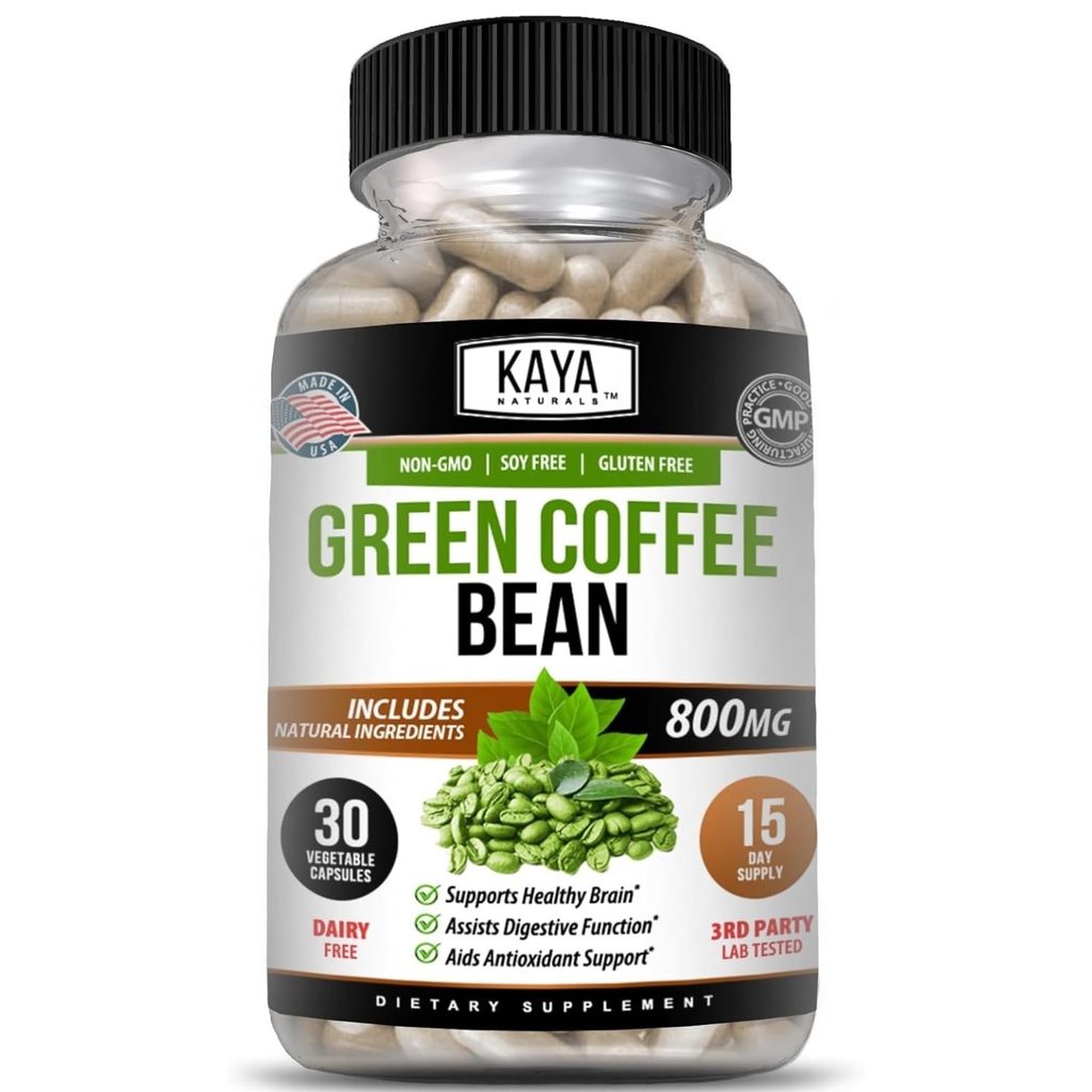 Kaya Naturals Green Coffee Bean Extract - Non-GMO, Glutenfreie Ergänzung (30 Graf (Pack von 1)