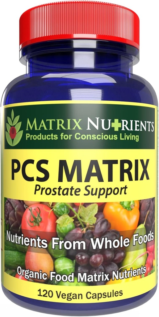 PCS Matrix - niedrigere PSA-Stufen für gesunde Prostata - 100% natürliche Inhaltsstoffe: Saw Palmetto, Rabdosia, Scute, Plantago Focium, Chrysantaomum, Ganoderma, Lotus Seed - Vegan Capsules (120ct)