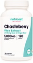 Nutricost Chasteberry Ergänzung für Frauen 120 Kapseln, 5000mg Äquivalent pro Servieren (ab 500mg 10:1 Extrakt), mit Dong Quai & Ginger Root Extract, Vegetarisch, Gluten Free & Non-GMO
