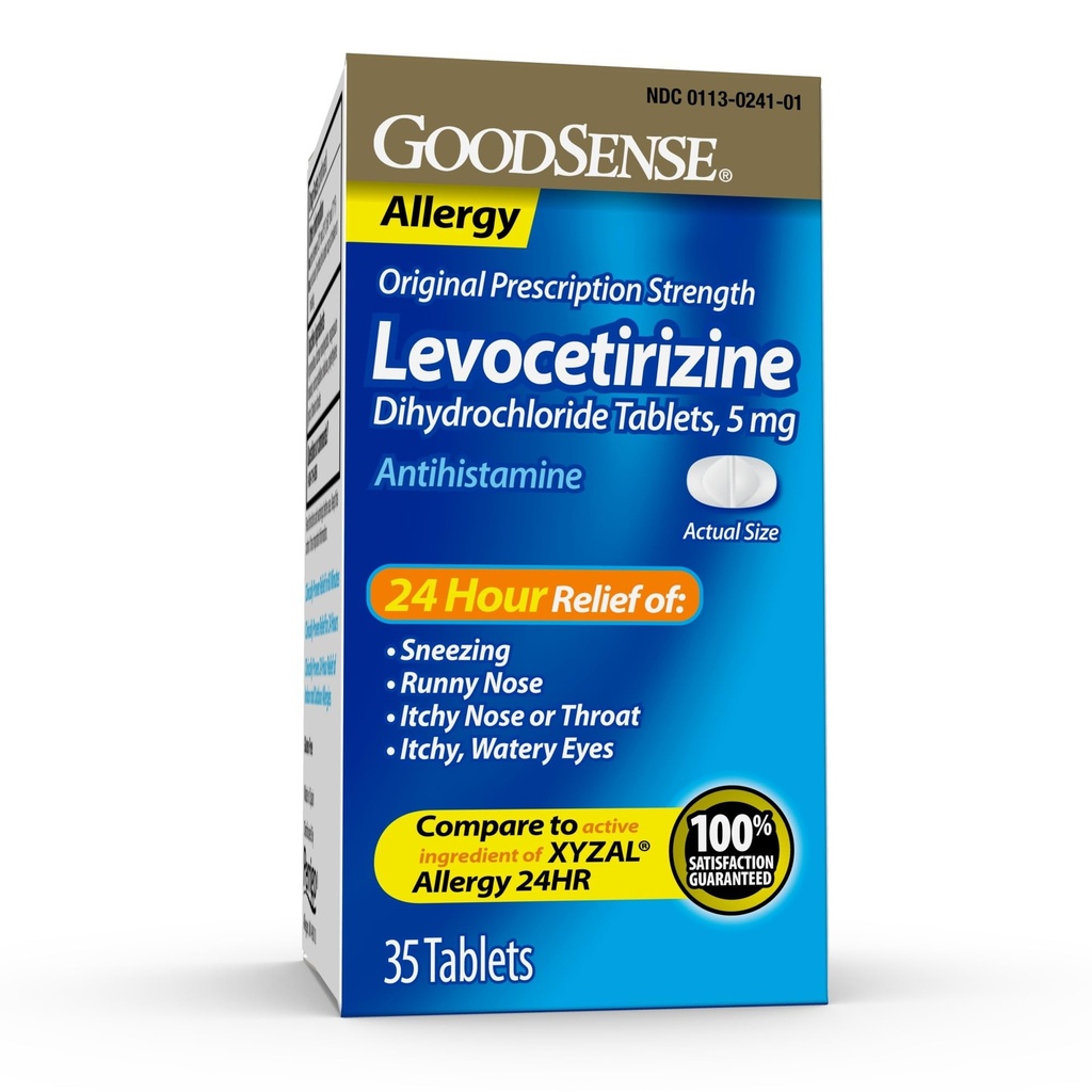 Comprimés de dichlorure de Levocetirizine de bon sens, antihistaminique, 5 mg, 35 Compte (paquet de 1)