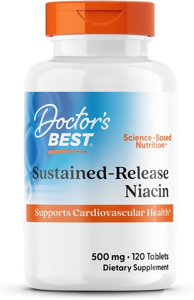 Ärzte Best Sustained-Release Niacin mit niaXtend, Unterstützt Herzgesundheit, Non-GMO, Glutenfrei, Vegan 120 Tabletten