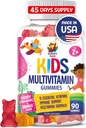 Kids Multivitamin Gummies - 90 Chewable Vitamins - Daily Supplement with 14 Essential Vitamins for Ages 2 and Above - Includes Vitamin A, C, D, E, Vegetarian B6 and B12, Zinc, Biotin