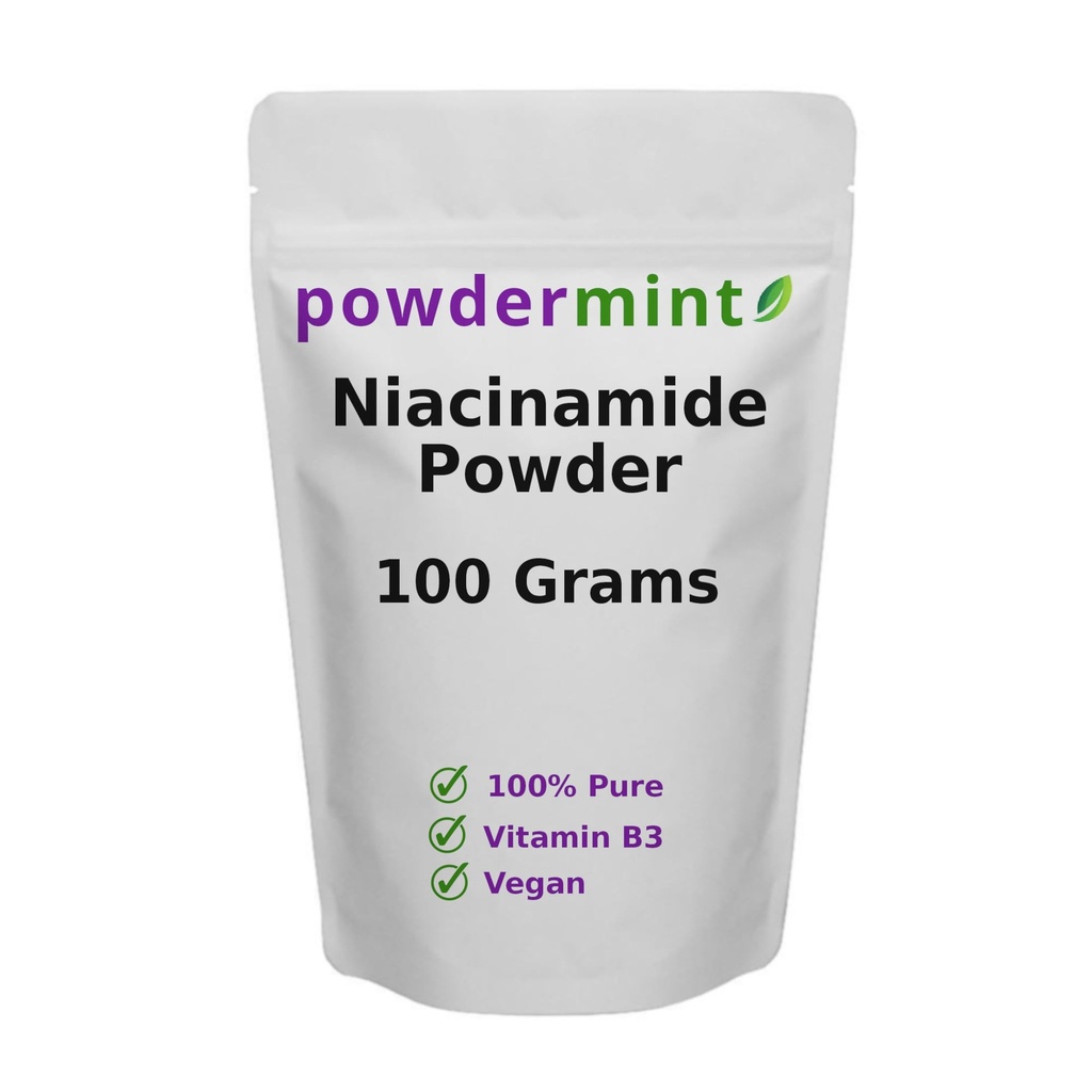 Niacinamid-Pulver (Vitamin B3) Reines Niacin-Pulver 500 mg flush-freie Ergänzung (100 Gramm)