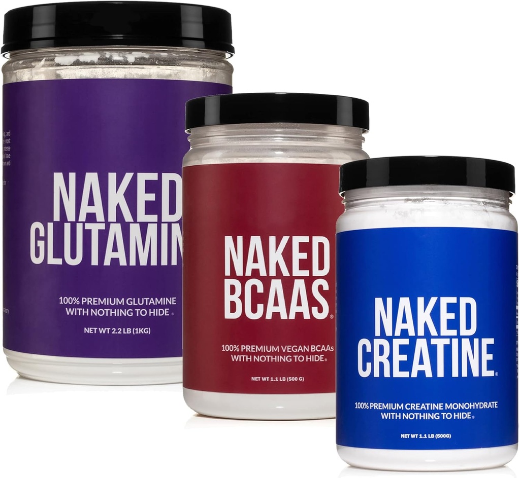 Glutamine pure, créatine et BCAA non aromatisées