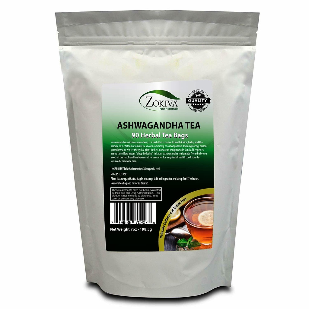Ashwagandha Tea Organic 90 Bags Premium Qualität 100% reine Wurzel -Withania Somnifera