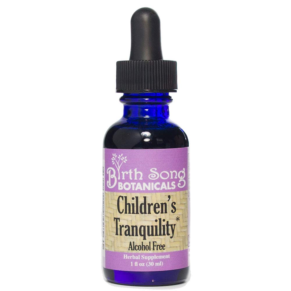 Chanson de naissance Botaniques Teinture de tranquillité pour enfants, supplément à base de plantes avec racine valériane et camomille, soutien à base de plantes pour enfants de 1oz, 1oz