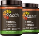 CocoaVia Cardio Health Poudre de cacao, 60 portions, 500mg Cocoa Flavanols, Soutien de la santé cardiaque, Boost Oxyde nitrique, Améliorer la circulation, énergie, pré-entraînement, végétalien, chocolat noir Cacao