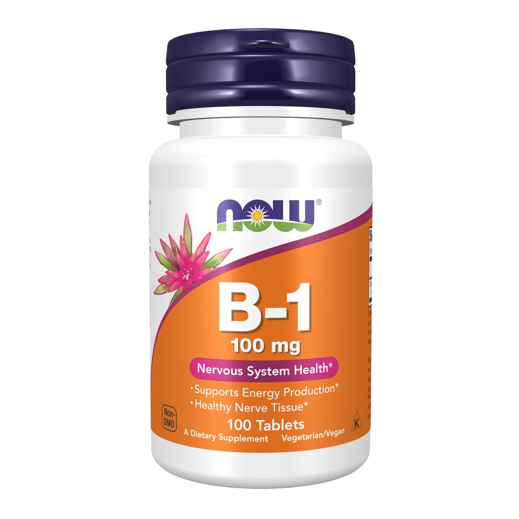 JETZT Nahrungsergänzungsmittel, Vitamin B-1 100 mg, Energieproduktion*, Nervous System Health*, 100 Tabletten