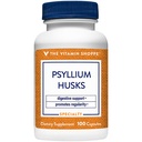 Le Vitamine Shoppe Psyllium Husks – Plantago Ovata Supplément de fibre qui soutient la régularité et le cholestérol sain, 840 mg par portion - Sans gluten (100 capsules)