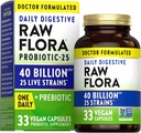 Nature's Truth Raw Flora Probiotic avec Prébiotiques de 40 Milliards CFU.