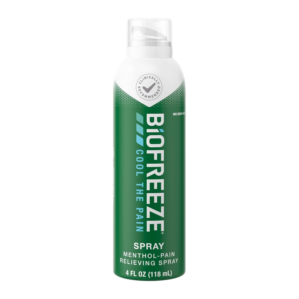 Biofreeze Schmerzrelief Spray, Arthritis Schmerzrelief, Knie & Untere Rückenschmerzen Relief, Sore Muskelrelief, Neck Schmerzen Relief, Apotheker empfohlen, FSA Eligible, 4 FL OZ Biofreeze Menthol Spray