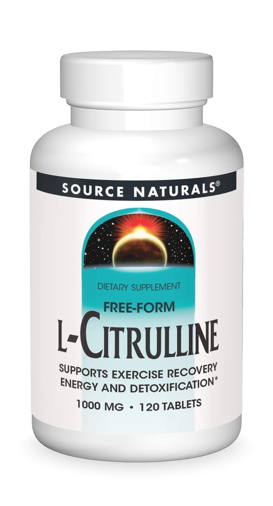 Source Naturals L-Citrulline 1000mg - Booster à oxyde nitrique - 120 comprimés