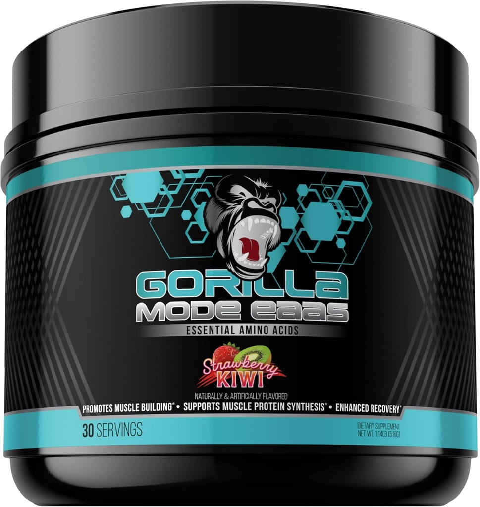 Gorilla Mind Essential Amino Acids Muscle Building, Enhanced Recovery und Protein Synthesis zu unterstützen, verwenden Sie vor, während, oder nach Ihrem Training, 453 Gramm (Strawberry Kiwi)