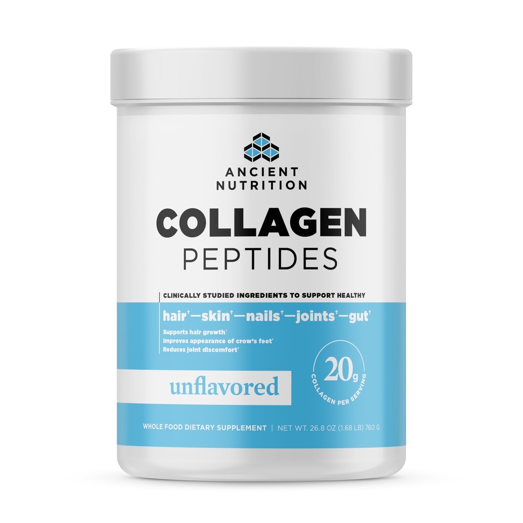 Antike Ernährung Collagen Peptide, Collagen Peptides Powder, Unflavored Hydrolyzed Collagen, Unterstützt gesunde Haut, Gelenke, Gut, Keto und Paleo Friendly, 38 Servierungen, 20g Collagen per Servieren