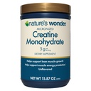 Merveille de la nature Poudre monohydratée micronisée de créatine 5g, Santé musculaire, Production d'énergie musculaire, Pas de lactose, 5g de poudre de créatine micronisée par portion, 450G, 90 portions