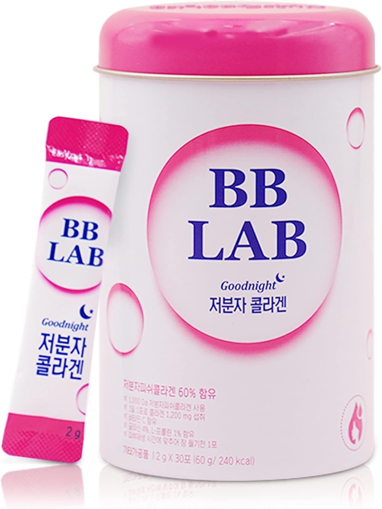 SOUND of SEOUL BB LAB Goodnight Collagen, Low Molecular Collagen, für Haut und Knochen Gesundheit, Made in Korea, 1 Monat Versorgung pro Container, 30 Pakete (2)