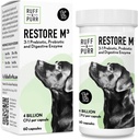 Ruff & Purr Probiotika für Hunde – 3-in-1 Probiotika, Präbiotika und Verdauungsenzyme für Gutgesundheit, Immununterstützung, Gesunde Haut und Mantel – Klinisch untersucht DE111 & PreforPro