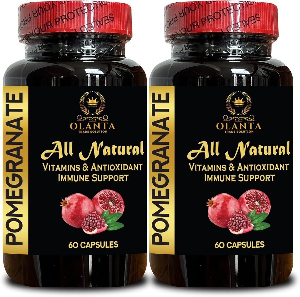 Granatapfelextrakt - Nahrungsergänzungsmittel für Antioxidans, Superfood Pulver Kapseln für Männer und Frauen, natürliche Granatapfel Pillen, Anti-Aging-Ergänzung - 2 Flaschen 120 Kapseln