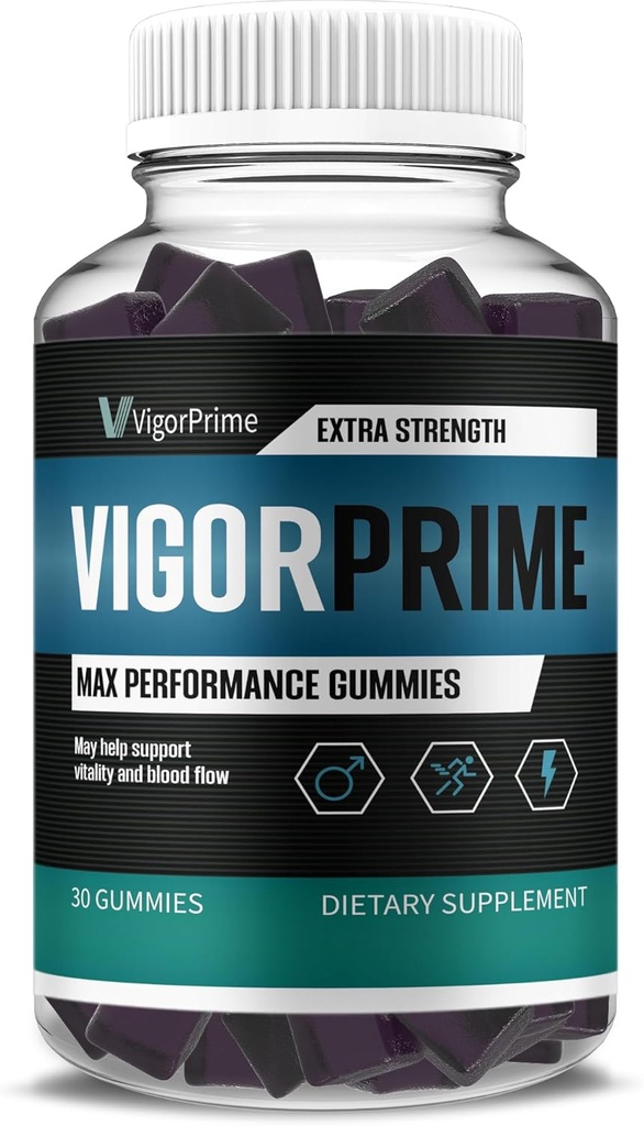 Vigor Prime Performance Gummis Prime Vigor XL Gummy Supplement, Vigor Prime XL Maximale Stärke Fortgeschrittene Shilajit Irish Sea Moss Fenugreek Gummies Gesamtenergie & Vitalität Unterstützung (1 Monat Versorgung)