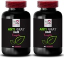 Pilules de cheveux anti-gris - Complexe de cheveux anti-gris - Pigmentation des cheveux, tons naturels, gestion des gris, Glow jeune, couleur fraîche, contrôle des tons des cheveux, couleur des cheveux lumineux 2 bouteilles 120 capsules