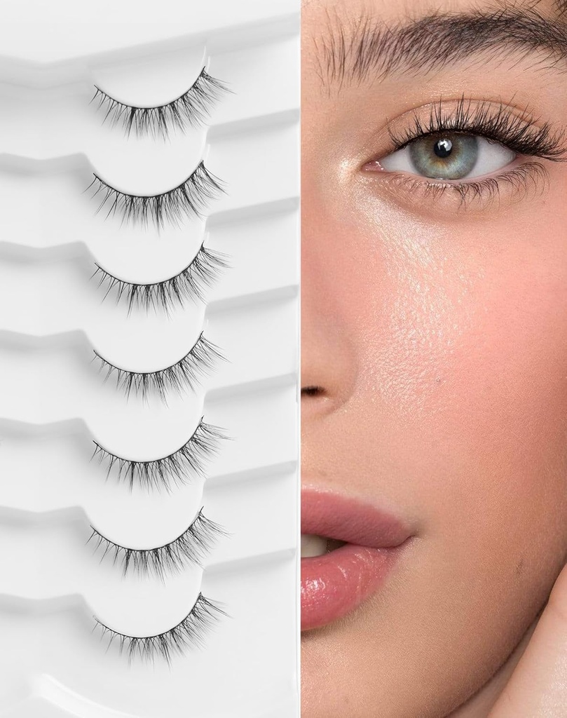 Natürliche Lashes natürliche Wimpern kurze Wimpern Natürliche Look Falsche Wimpern Wispy Eye Lashes 10mm kleine Lashes Fake Lashes K50