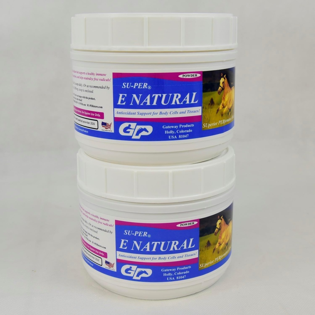 SUPER E Supplément Vitamine E naturel pour chevaux - Supplément Vitamine E concentré pour chevaux de performance - 1 livre, (2 paquets)