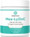 Max-LyZinC | L-Lysin 1100 mg + Zink 6 mg + Vitamin C 100 mg - 3-in-1-Zusatz für die Erhaltung des Blutzuckers bereits im Gesunden Bereich - Ein-Scoop-Per Tag-Pulver