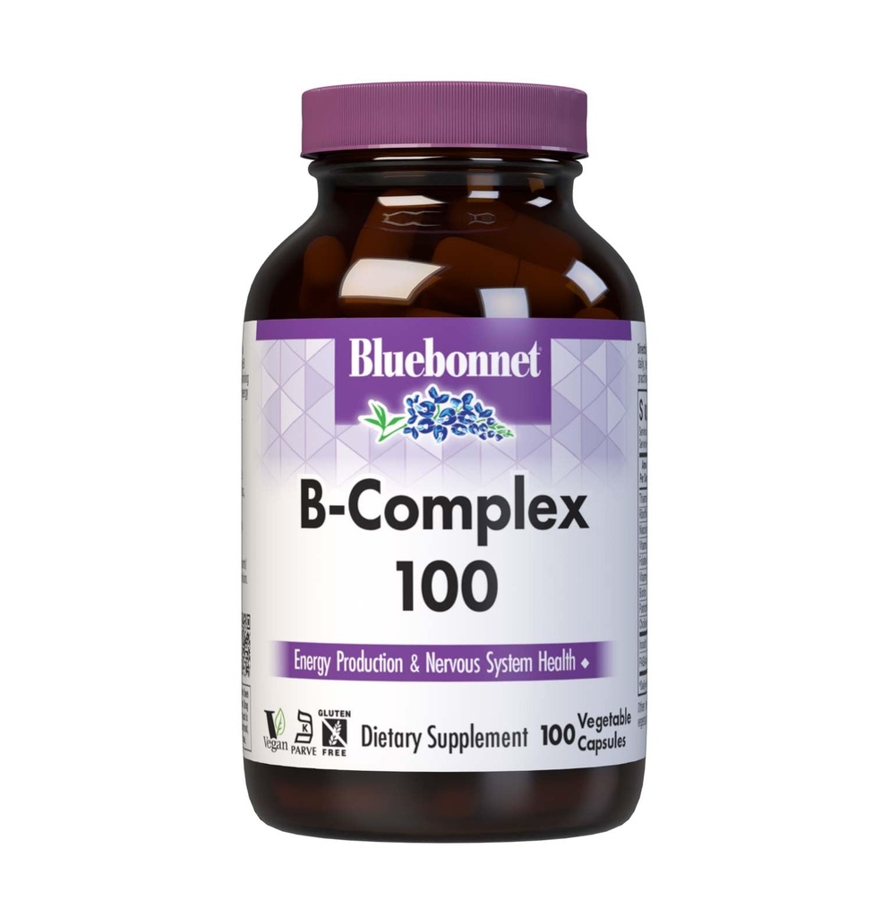 Bluebonnet Nutrition B Complex, Complete Full Spectrum, Vitamin B6, B12, Biotin, Folate, Vegan, Vegan, Vegetarisch, Gluten, Soy & Milk Free, Kosher, 100 Count