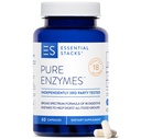 Essential Stacks Pure Digestive Enzymes (Gluten, Dairy & Soy Free) - 18 Enzyme für Verdauung inkl. Amylase, Lipase & Lactase - Vegetarisch & Non-GMO (60 Kapseln)