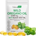Oregano Ölkapseln,2 in 1 6000mg Öl von Oregano mit schwarzem Seedöl, Wilde Oregano Öl Immune und Antioxidante Unterstützung,Non-GMO, Glutenfrei,120 Softgels (1 Tasche)