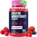 Creatine Monohydrate Gummi für Frauen & Männer, Taurine & B6, Kaubare Creatina Pre Workout Gummis für Max Stärke & Muskelwachstum, Energie, Ausdauer, Kreatin für Herren & Frauen - 1 Flasche