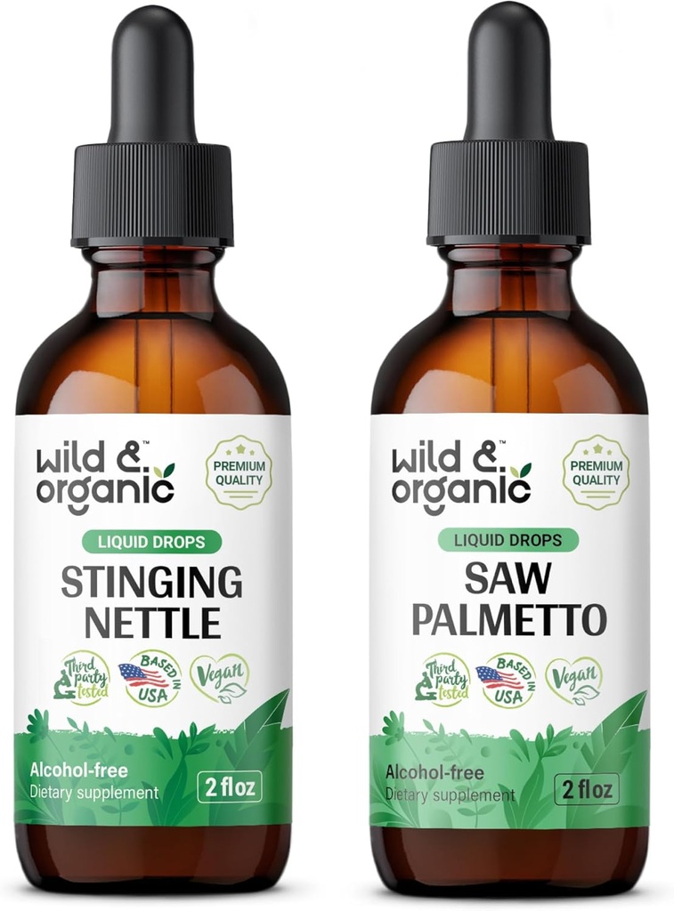 Teinture de racine de nervure sauvage et organique 2 fl oz & Saw Palmetto Teinture 2 fl oz