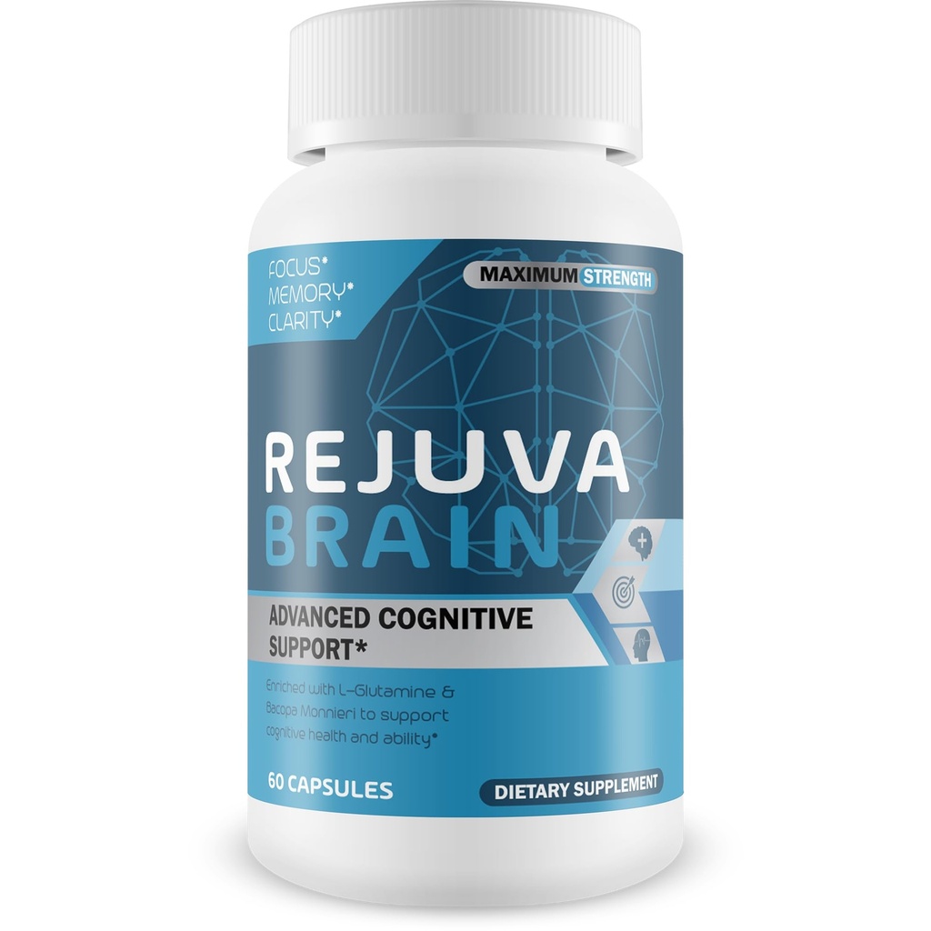 Rejuva Cerveau- Soutien cognitif avancé- Enrichi w/L-Glutamine & Bacopa Monnieri pour soutenir la santé cognitive et les capacités