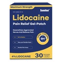 Sumifun 4% Lidocaine Pain Relief Patches 30 Count Maximum Strength Numbing Gel Patch für Back Knee Neck Joint Ache Muscle Soreness Topical Analgesic FSA oder HSA Eligible
