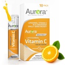 Aurora Nutrascience Mega-Pack Vitamine C liposomique, Soutien immunitaire, 3 000 mg par portion, végétalien, sans gluten, non-OGM, 10 paquets à usage unique, orange