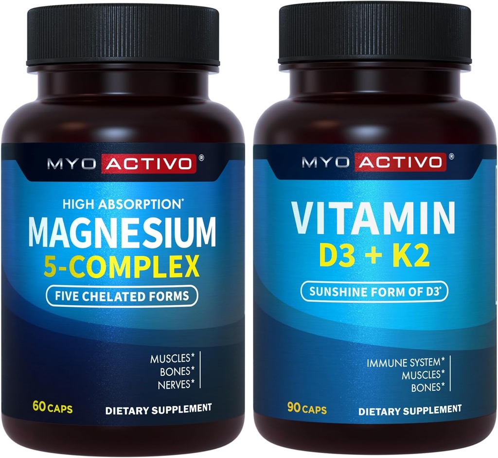 Complexe 5-en-1 de magnésium et vitamine D3 K2