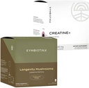 CYMBIOTIKA Supplément de champignons liposomiques & Creatine+ Bundle, Lion's Mane, Turkey Tail, B-Vitamines, Cordyceps & Reishi Mushrooms, Amino Energy, Recovery, & Mass musculaire