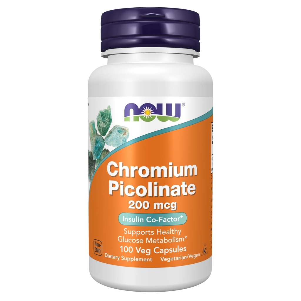 Suppléments, Picolinate de chrome 200 mcg, Co-Facteur d'insuline*, 100 gélules
